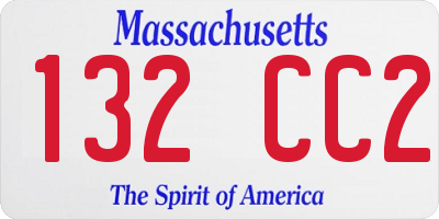 MA license plate 132CC2