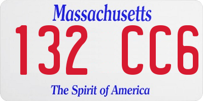 MA license plate 132CC6