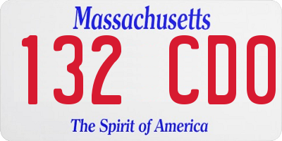 MA license plate 132CD0