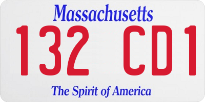 MA license plate 132CD1