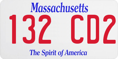 MA license plate 132CD2