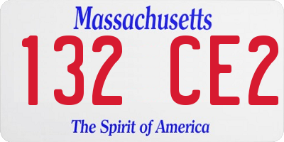 MA license plate 132CE2