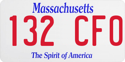 MA license plate 132CF0