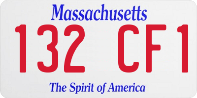 MA license plate 132CF1