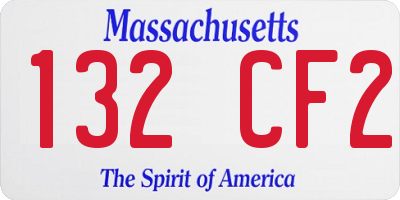 MA license plate 132CF2