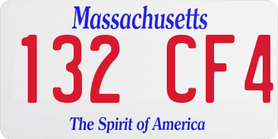 MA license plate 132CF4