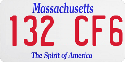 MA license plate 132CF6