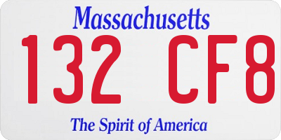 MA license plate 132CF8