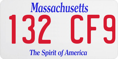 MA license plate 132CF9