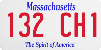 MA license plate 132CH1