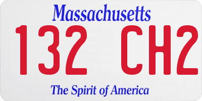 MA license plate 132CH2