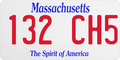 MA license plate 132CH5