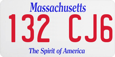 MA license plate 132CJ6