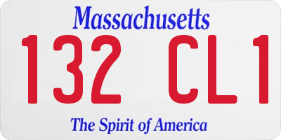 MA license plate 132CL1