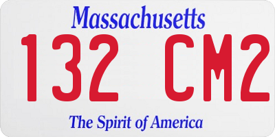 MA license plate 132CM2