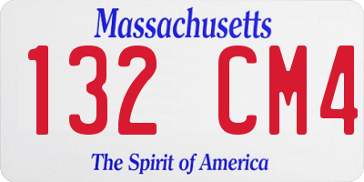 MA license plate 132CM4