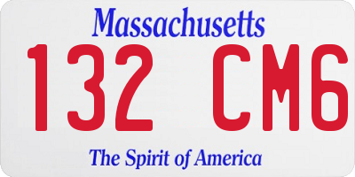 MA license plate 132CM6
