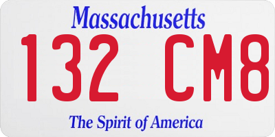 MA license plate 132CM8