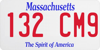 MA license plate 132CM9