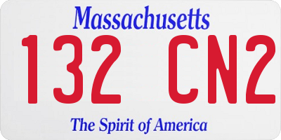 MA license plate 132CN2