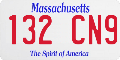 MA license plate 132CN9