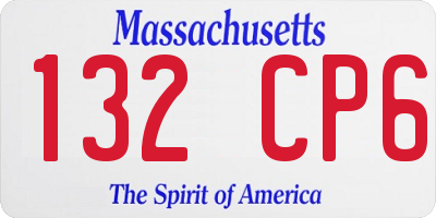 MA license plate 132CP6