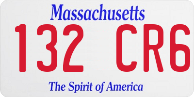MA license plate 132CR6