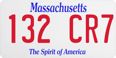 MA license plate 132CR7