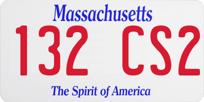 MA license plate 132CS2