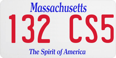MA license plate 132CS5
