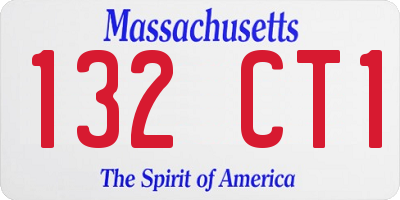 MA license plate 132CT1