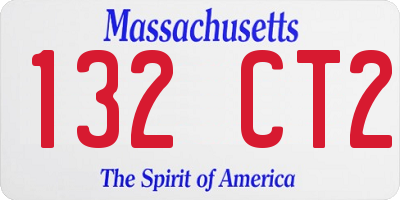 MA license plate 132CT2