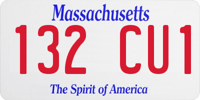 MA license plate 132CU1