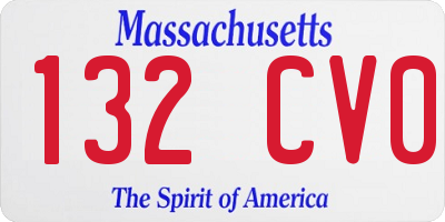 MA license plate 132CV0