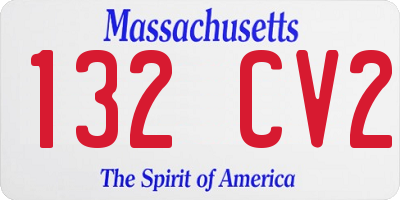 MA license plate 132CV2