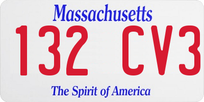MA license plate 132CV3