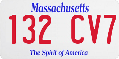 MA license plate 132CV7