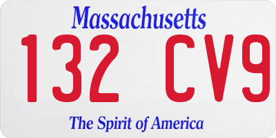 MA license plate 132CV9
