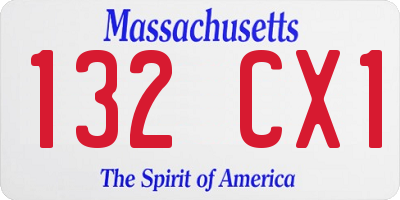 MA license plate 132CX1