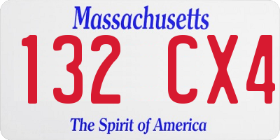 MA license plate 132CX4
