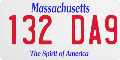 MA license plate 132DA9