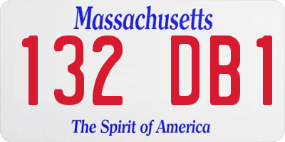 MA license plate 132DB1