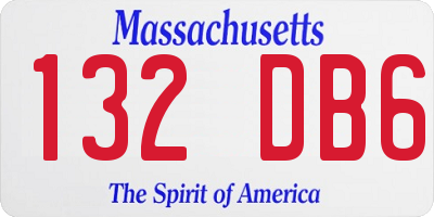MA license plate 132DB6