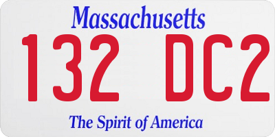 MA license plate 132DC2