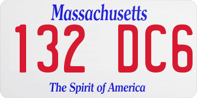 MA license plate 132DC6