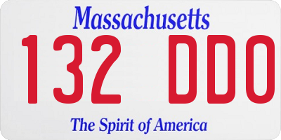 MA license plate 132DD0