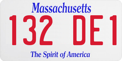 MA license plate 132DE1