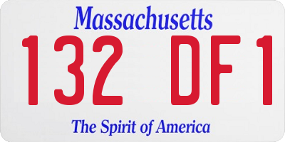 MA license plate 132DF1