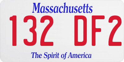 MA license plate 132DF2