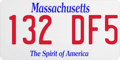 MA license plate 132DF5